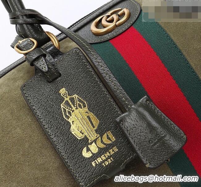 Best Product Gucci Savoy medium duffle bag in Suede 834460 Dark Green 2026
