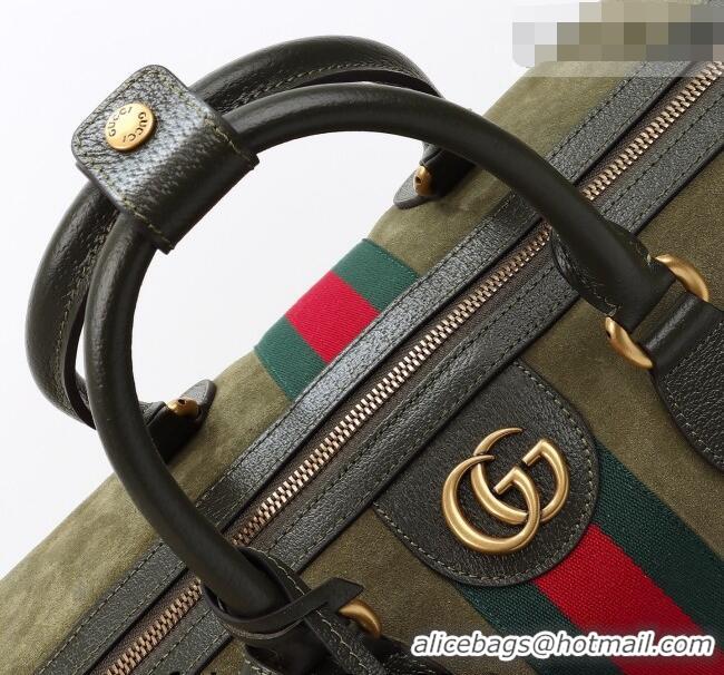 Best Product Gucci Savoy medium duffle bag in Suede 834460 Dark Green 2026
