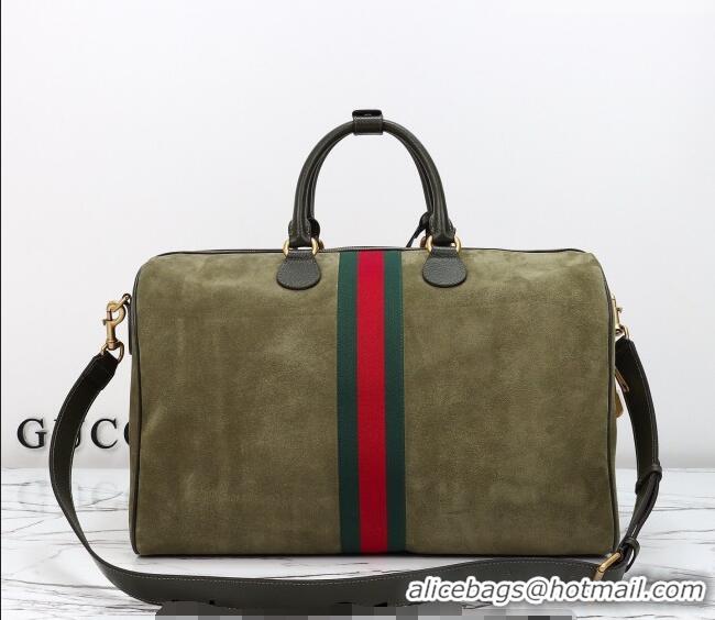 Best Product Gucci Savoy medium duffle bag in Suede 834460 Dark Green 2026