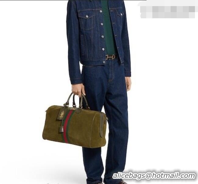 Best Product Gucci Savoy medium duffle bag in Suede 834460 Dark Green 2026
