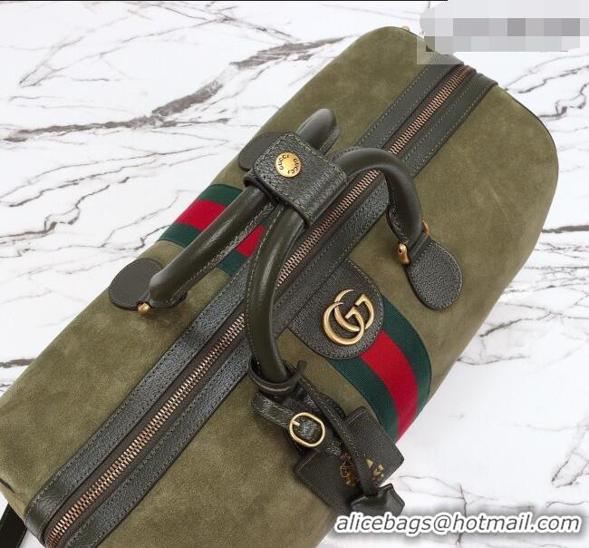 Best Product Gucci Savoy medium duffle bag in Suede 834460 Dark Green 2026