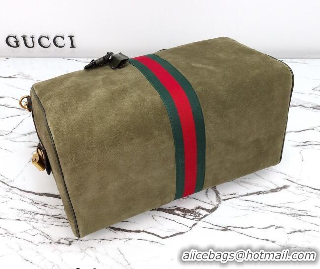 Best Product Gucci Savoy medium duffle bag in Suede 834460 Dark Green 2026