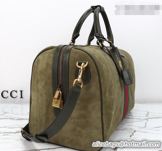 Best Product Gucci Savoy medium duffle bag in Suede 834460 Dark Green 2026