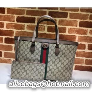 Luxury Cheap Gucci Ophidia GG Canvas Medium Tote Bag with Web 631685 Dark Brown 2026