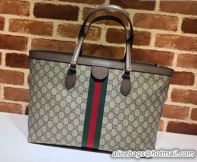 Luxury Cheap Gucci Ophidia GG Canvas Medium Tote Bag with Web 631685 Dark Brown 2026