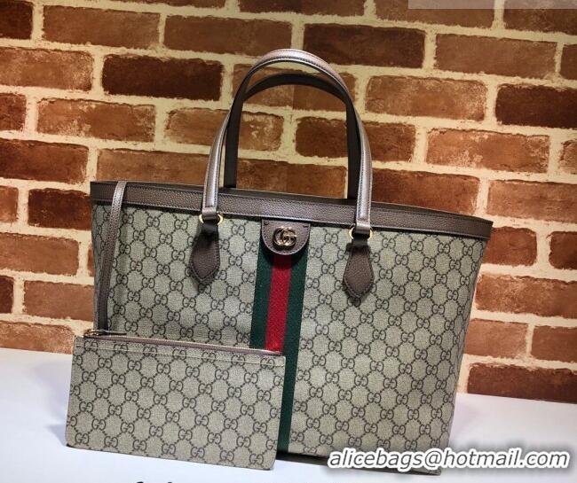 Luxury Cheap Gucci Ophidia GG Canvas Medium Tote Bag with Web 631685 Dark Brown 2026