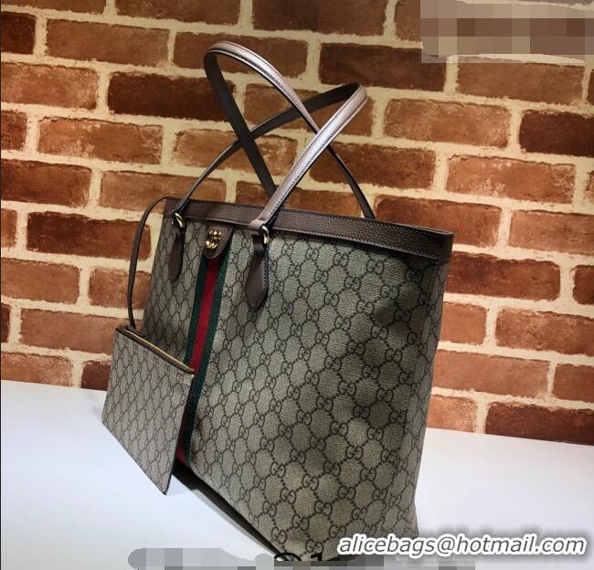 Luxury Cheap Gucci Ophidia GG Canvas Medium Tote Bag with Web 631685 Dark Brown 2026