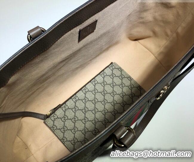 Luxury Cheap Gucci Ophidia GG Canvas Medium Tote Bag with Web 631685 Dark Brown 2026