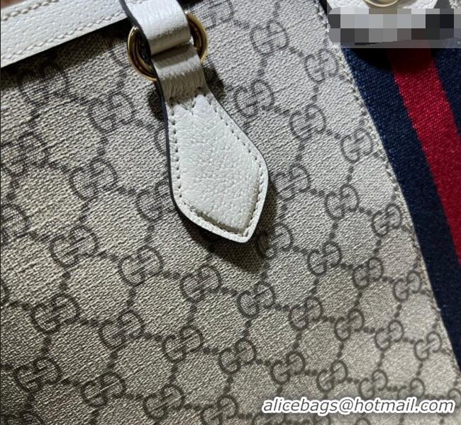 Low Cost Gucci Ophidia GG Canvas Medium Tote Bag with Web 631685 Beige/White 2026