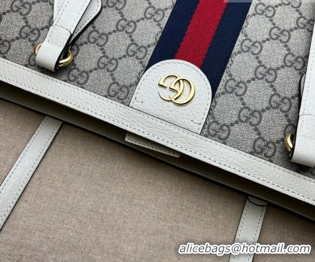 Low Cost Gucci Ophidia GG Canvas Medium Tote Bag with Web 631685 Beige/White 2026
