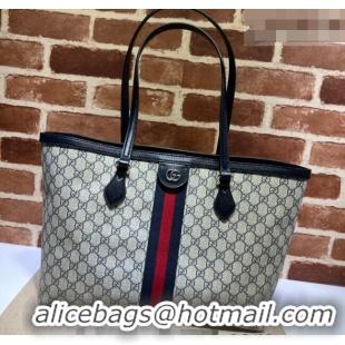 Pretty Style Gucci Ophidia GG Canvas Medium Tote Bag with Web 631685 Beige/Blue 2026