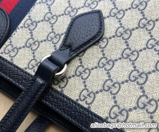 Pretty Style Gucci Ophidia GG Canvas Medium Tote Bag with Web 631685 Beige/Blue 2026