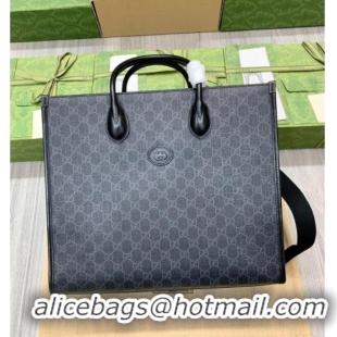 Top Quality Gucci Mens GG Canvas Medium Tote Bag 674148 Black 2026