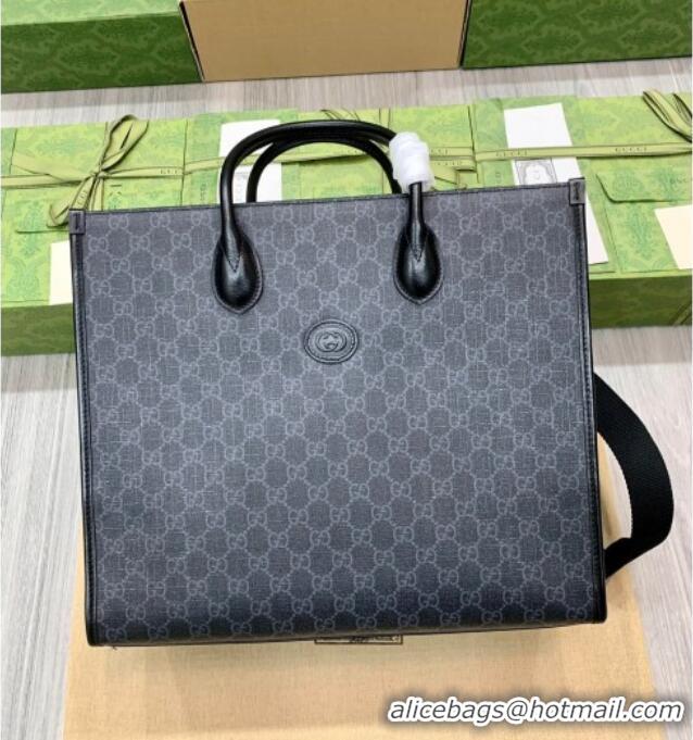 Top Quality Gucci Mens GG Canvas Medium Tote Bag 674148 Black 2026
