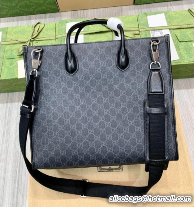 Top Quality Gucci Mens GG Canvas Medium Tote Bag 674148 Black 2026