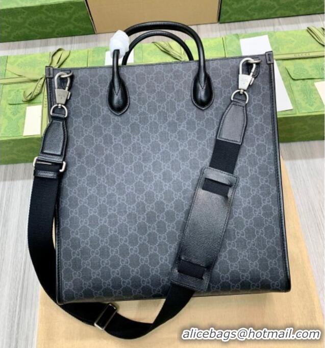 Best Discount Gucci Mens GG Canvas Medium Vertical Tote Bag 674155 Black 2026
