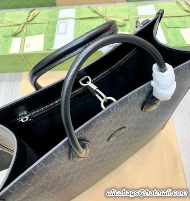 Best Discount Gucci Mens GG Canvas Medium Vertical Tote Bag 674155 Black 2026