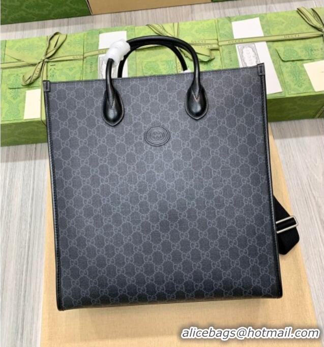 Best Discount Gucci Mens GG Canvas Medium Vertical Tote Bag 674155 Black 2026