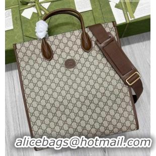 Modern Classic Gucci Mens GG Canvas Medium Vertical Tote Bag 674155 Beige 2026