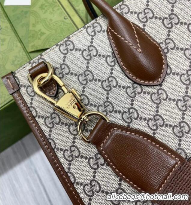Modern Classic Gucci Mens GG Canvas Medium Vertical Tote Bag 674155 Beige 2026