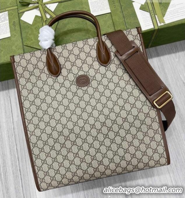 Modern Classic Gucci Mens GG Canvas Medium Vertical Tote Bag 674155 Beige 2026