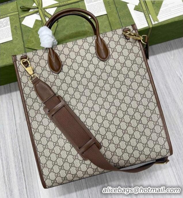 Modern Classic Gucci Mens GG Canvas Medium Vertical Tote Bag 674155 Beige 2026