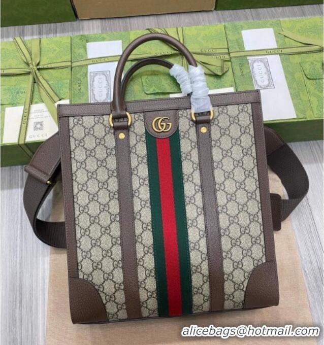 Well Crafted Gucci Mens Ophidia GG Canvas Medium Vertical Tote Bag 724685 Brown 2026