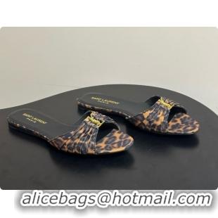 Popular Style Saint Laurent BABYLONE Slides Flat Sandals in Leopard Print Fabric 6081937 2026
