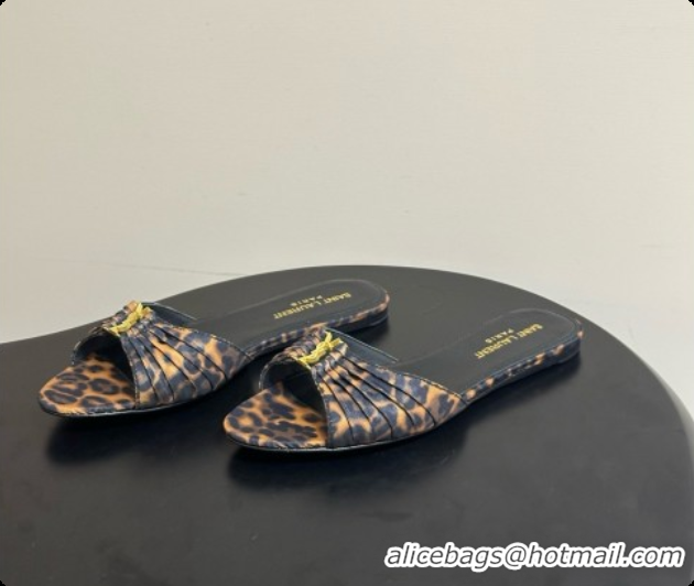 Popular Style Saint Laurent BABYLONE Slides Flat Sandals in Leopard Print Fabric 6081937 2026