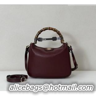 Original Cheap Gucci Diana small shoulder bag in Leather 799865 Burgundy 2026
