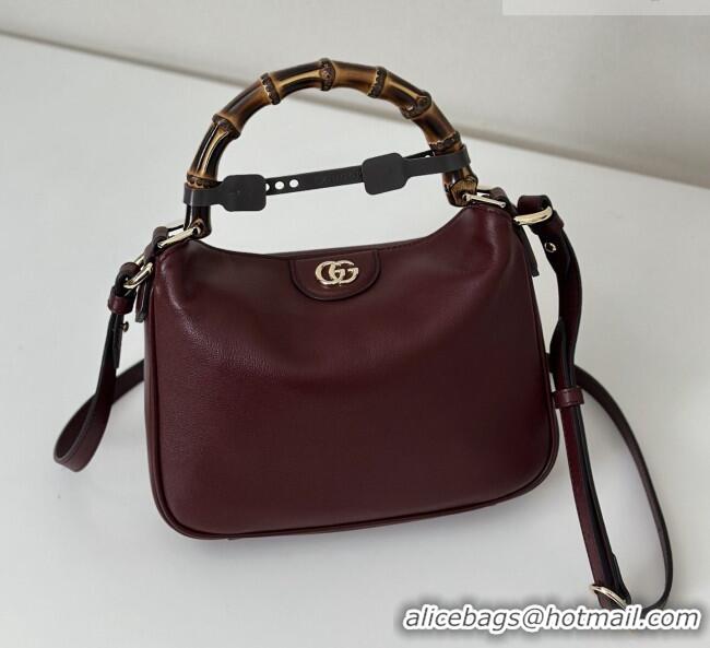 Original Cheap Gucci Diana small shoulder bag in Leather 799865 Burgundy 2026