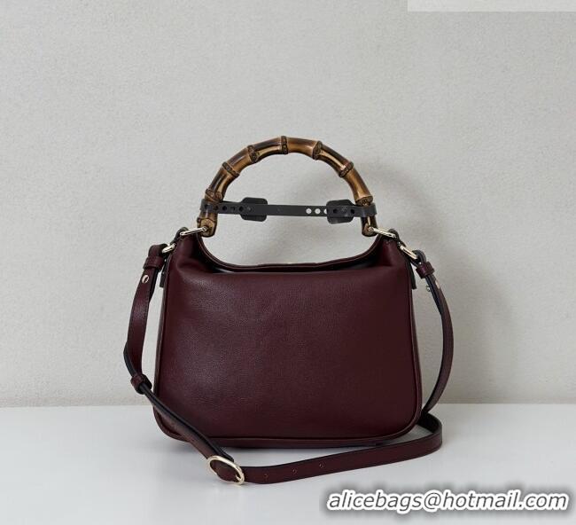 Original Cheap Gucci Diana small shoulder bag in Leather 799865 Burgundy 2026