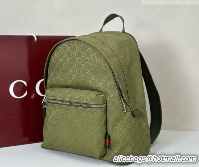 Luxury Classic Gucci GG Canvas Backpack bag 834464 Green 2026