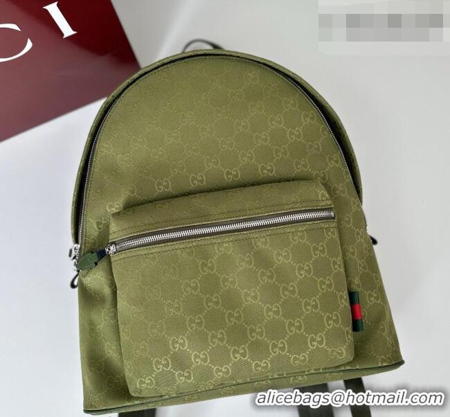 Luxury Classic Gucci GG Canvas Backpack bag 834464 Green 2026