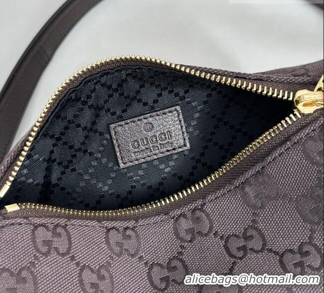 Top Quality Gucci Half Horsebit mini shoulder bag in GG Canvas 860784 Dark Brown 2026