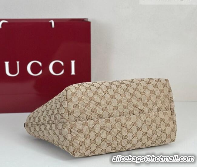 Luxury Cheap Gucci GG Marmont Medium Tote Bag in Matelassé Chevron Canvas 855279 Beige 2026