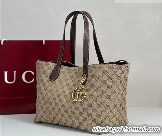 Luxury Cheap Gucci GG Marmont Medium Tote Bag in Matelassé Chevron Canvas 855279 Beige 2026