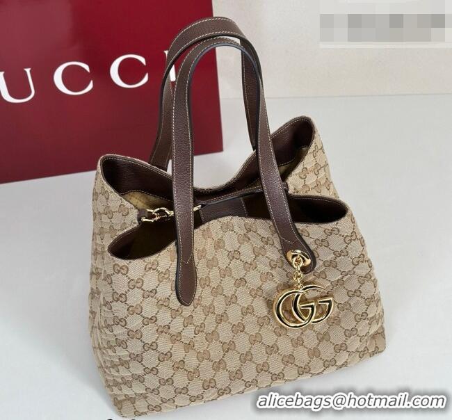 Luxury Cheap Gucci GG Marmont Medium Tote Bag in Matelassé Chevron Canvas 855279 Beige 2026