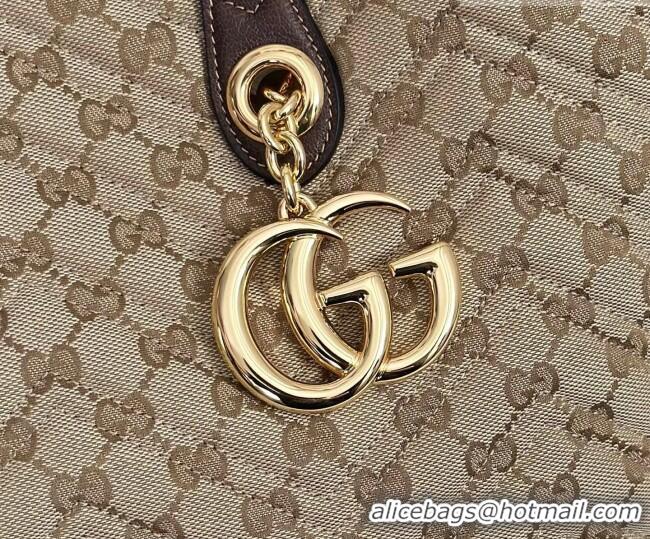 Luxury Cheap Gucci GG Marmont Medium Tote Bag in Matelassé Chevron Canvas 855279 Beige 2026