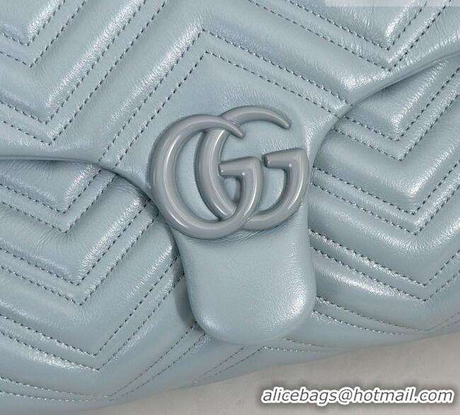 Shop Discount Gucci GG Marmont Leather medium shoulder bag 850676 Ice Blue 2026
