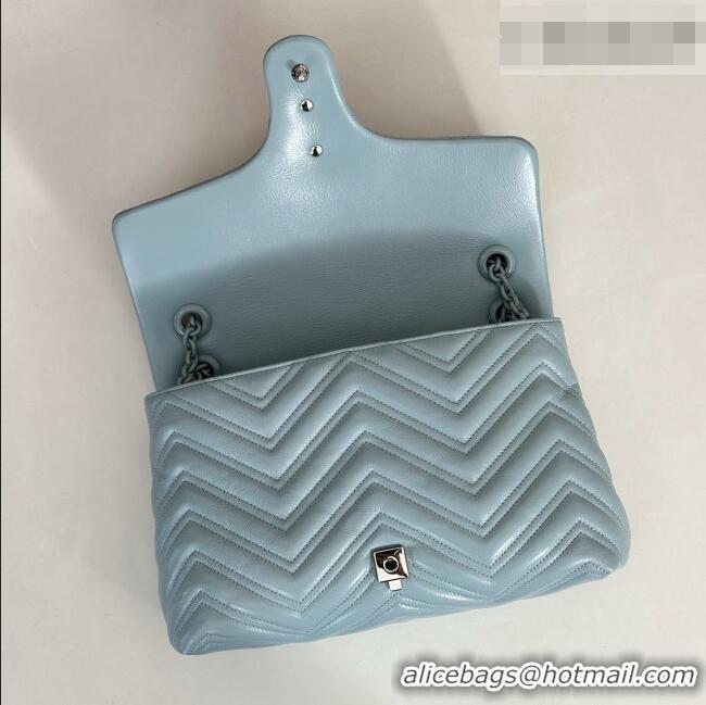 Shop Discount Gucci GG Marmont Leather medium shoulder bag 850676 Ice Blue 2026