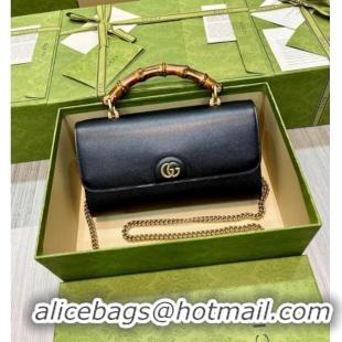 Top Design Gucci Bamboo Small Leather Bag 675794 Black 2026