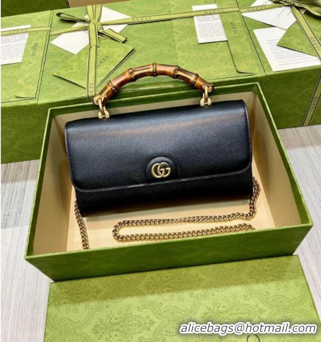 Top Design Gucci Bamboo Small Leather Bag 675794 Black 2026