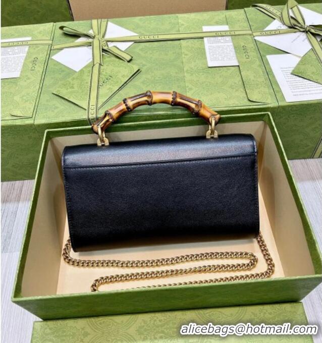 Top Design Gucci Bamboo Small Leather Bag 675794 Black 2026