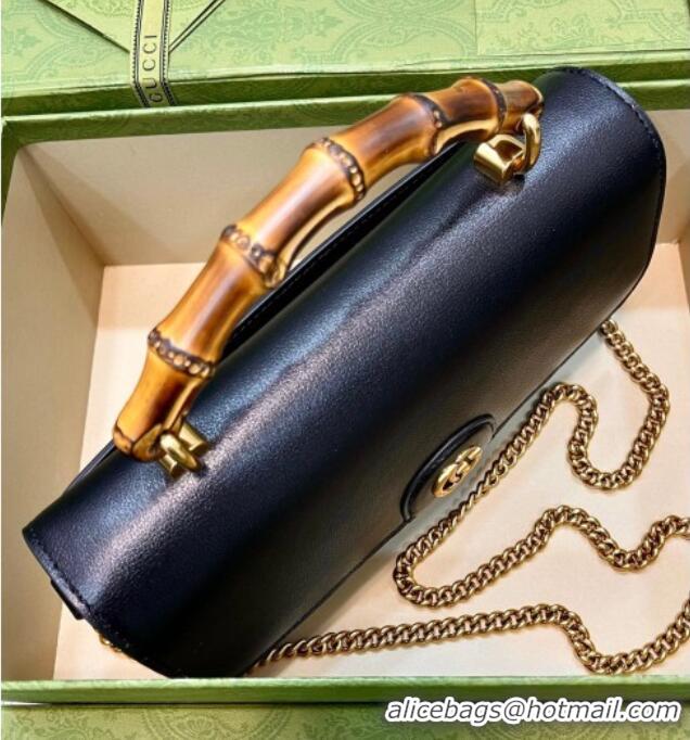 Top Design Gucci Bamboo Small Leather Bag 675794 Black 2026