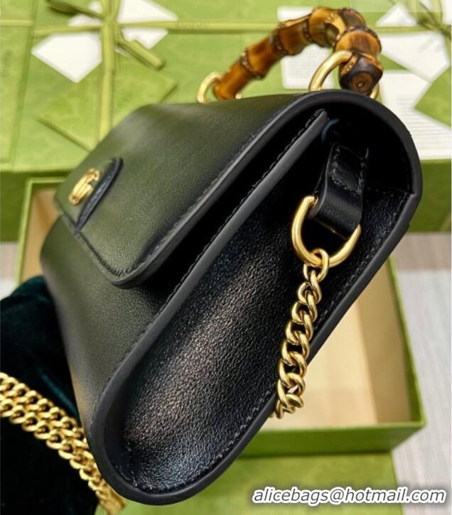 Top Design Gucci Bamboo Small Leather Bag 675794 Black 2026