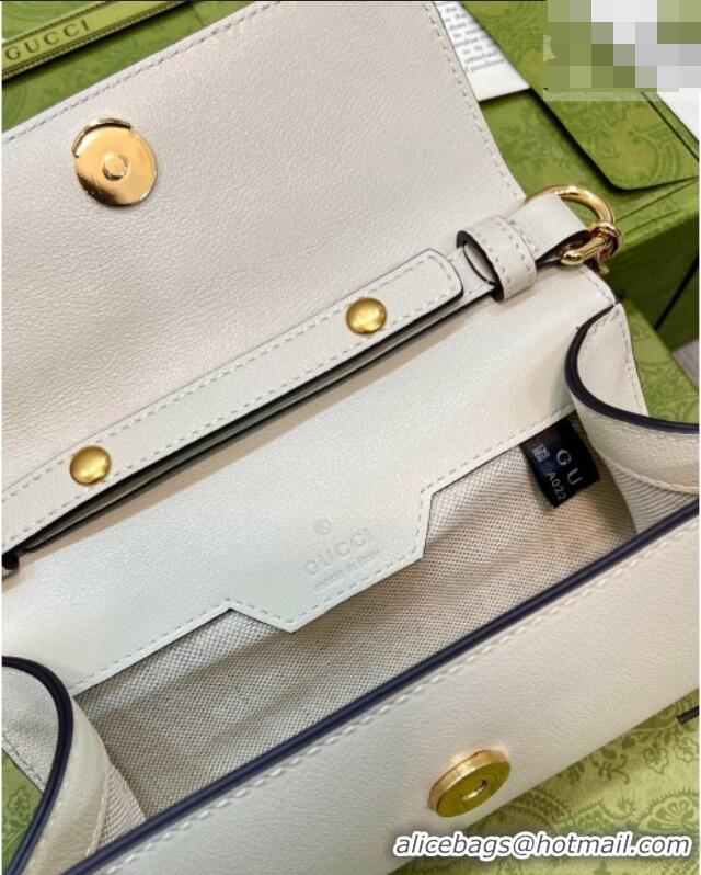 Super Quality Gucci Bamboo Mini Leather Bag 675795 White 2026