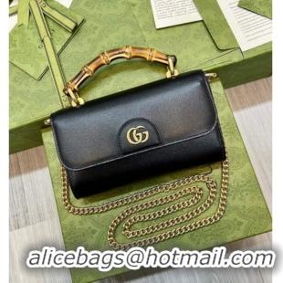 Best Price Discount Gucci Bamboo Mini Leather Bag 675795 Black 2026