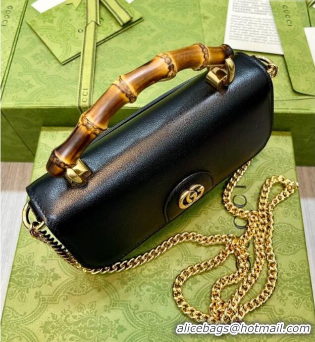 Best Price Discount Gucci Bamboo Mini Leather Bag 675795 Black 2026