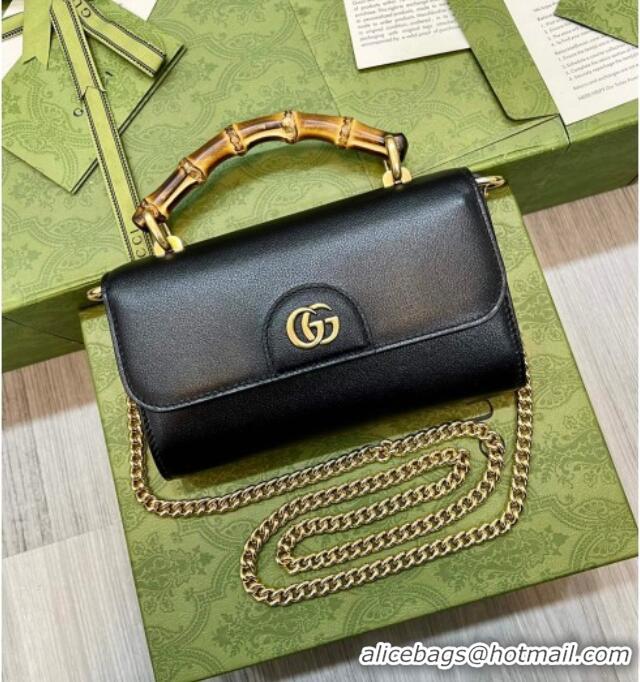 Best Price Discount Gucci Bamboo Mini Leather Bag 675795 Black 2026
